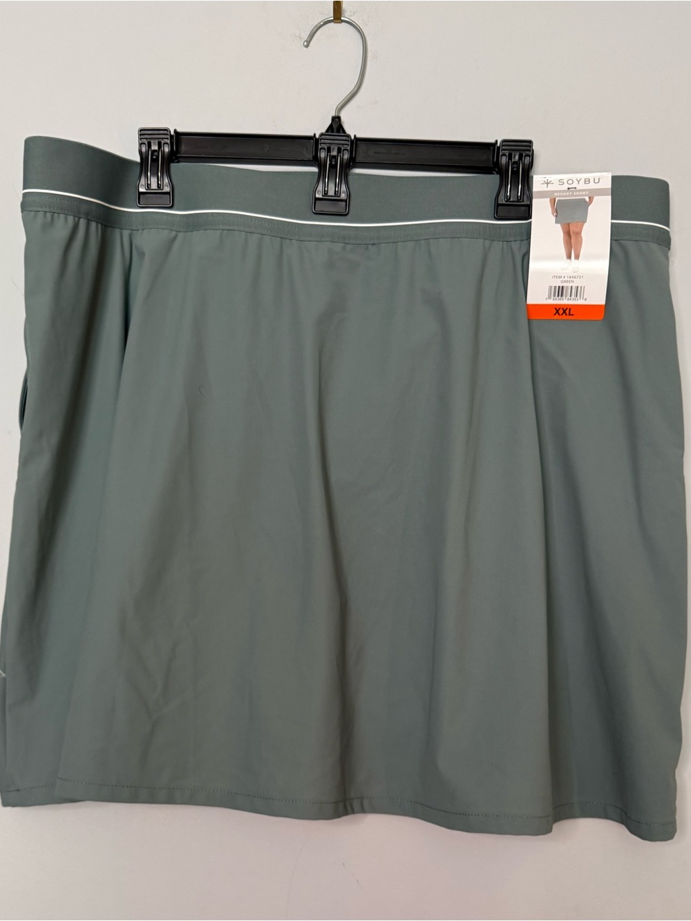 Soybu Athletic Skort in Sage Green with White Trim